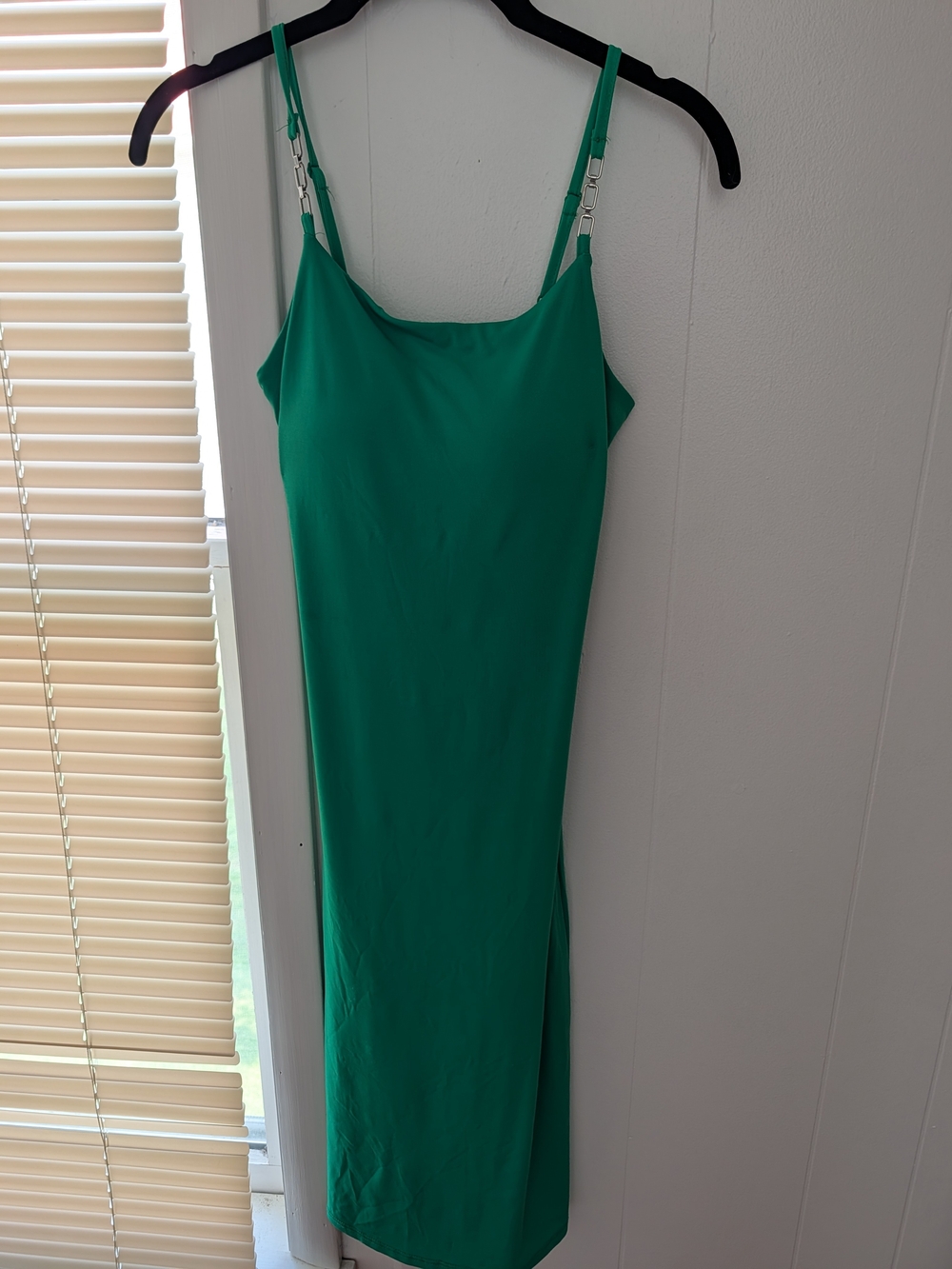 Planet Gold Green Slip Midi Dress with Adjustable Straps